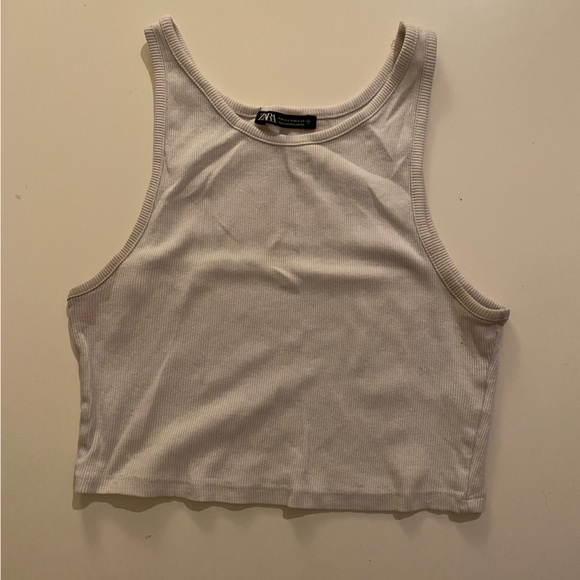 Zara high neck white tank top - Picture 1 of 3
